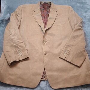 Lauren Ralph Lauren Blazer Jacket Sports Coat Mens 48R Tan Brown Single Breasted